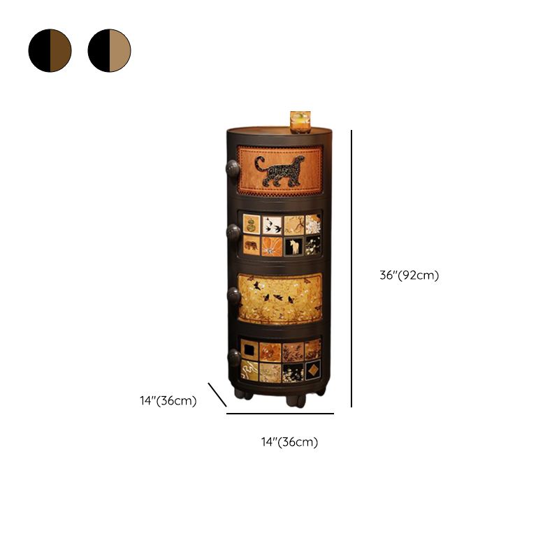 Modern Simple Style Detached Accent Cabinet with Closet, Synthetic Countertop, Cabinet Knobs, and Midnight Black/Chalk Top Color
