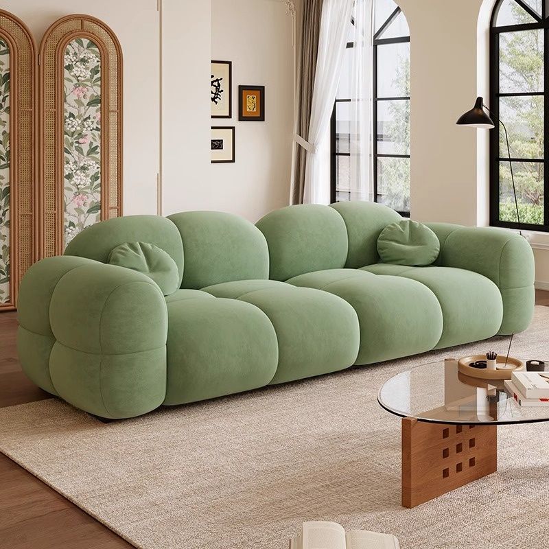 Trendy Solid Color Stain Resistant Standard Sofa in Grey/Taupe/Amber Color with Arm, 4-seater/Seats 3 and 2 Pillows