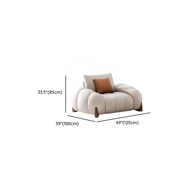 Contemporary Modern White Water Resistant Solid Color Standard Sofa for 2 People or 3 with 2 or 3 Pillows