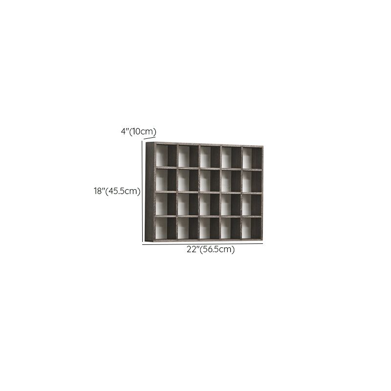 Pecan Floating Mount Accent Cabinet with Visible Storage, Wall Cabinet, and Fitted Assembly