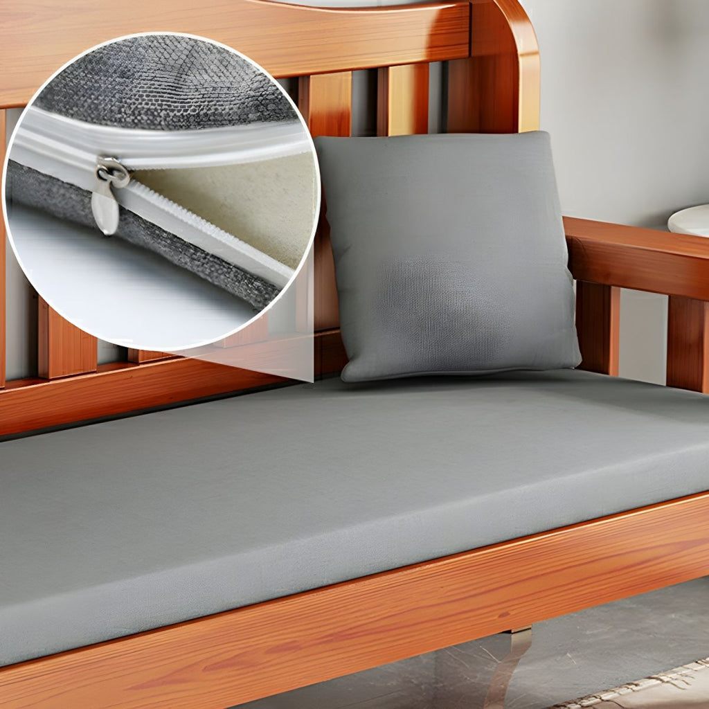 Gray Cotton and Linen Modern Sofa with Foam Seat and Pillow Included