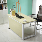 Trendy Rectangular Laminate Writing Table with Light Brown/Unfinished Color