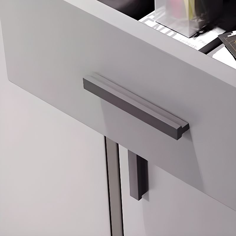 Engineered Wood 4 Tiers Shoe Stack with Shelf, Drawers, Gate, Dustproof Cover, and Closed Back