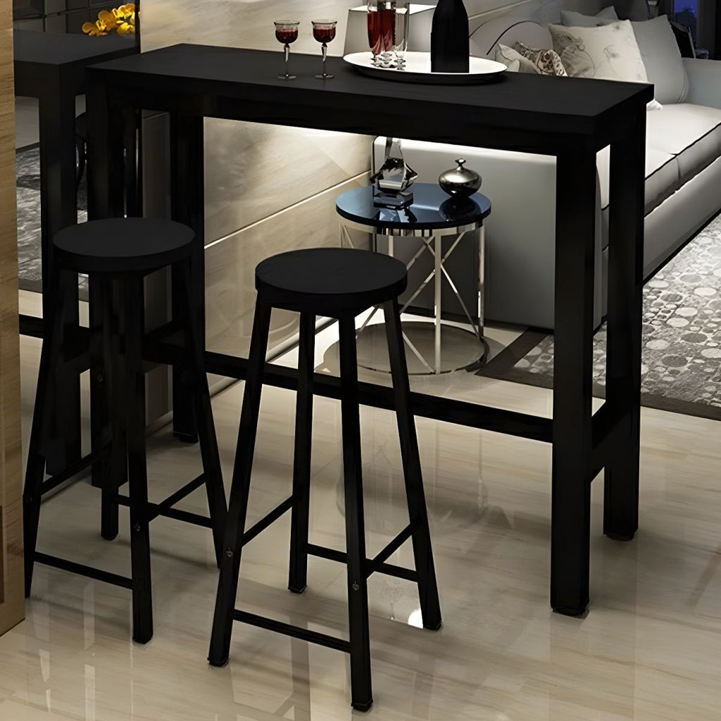 Sleek Modern Armless Bar Stool Set with Footrest - Stylish Seating for Your Home Bar