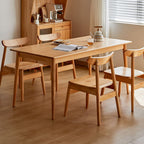 Modish Solid Wood Dining Table in Sepia/Wood Grain with Fixed Legs for Seats 4/Seating for 6