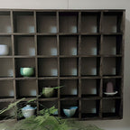 Pecan Floating Mount Accent Cabinet with Visible Storage, Wall Cabinet, and Fitted Assembly