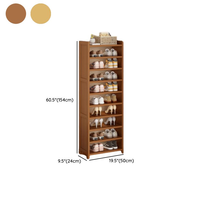 Art Deco Bambusa Rectangle Shoe Rack with 8/11/10 Shelves, Floor Mounted for 21-30 Pairs in Drawing Room