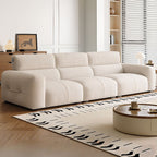 Modish Solid Color Stain Resistant Standard Sofa/Loveseat in Beige for 3-seater/2