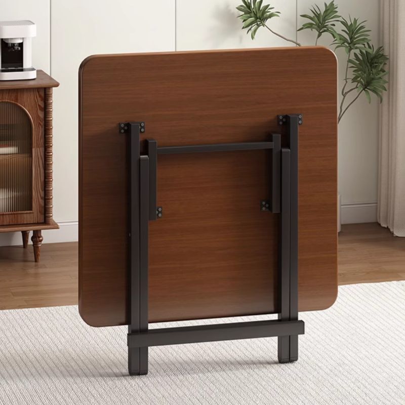 Laminate Dining Table with Crossed Legs, Scratch-repellent, Foldable Square Top for 2-seater