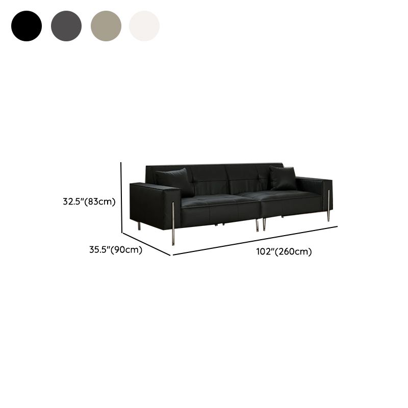 Drawing Room Standard Sofa in Dark Gray/White/Tan with Armrest