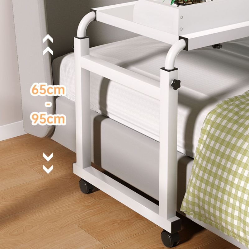 Adjustable Height Standing Desk with Scratch Resistant Toboggan Base, Ink/Chalk/Natural Color Top, Self-supporting with Wheels/Casters and Knob Adjustment