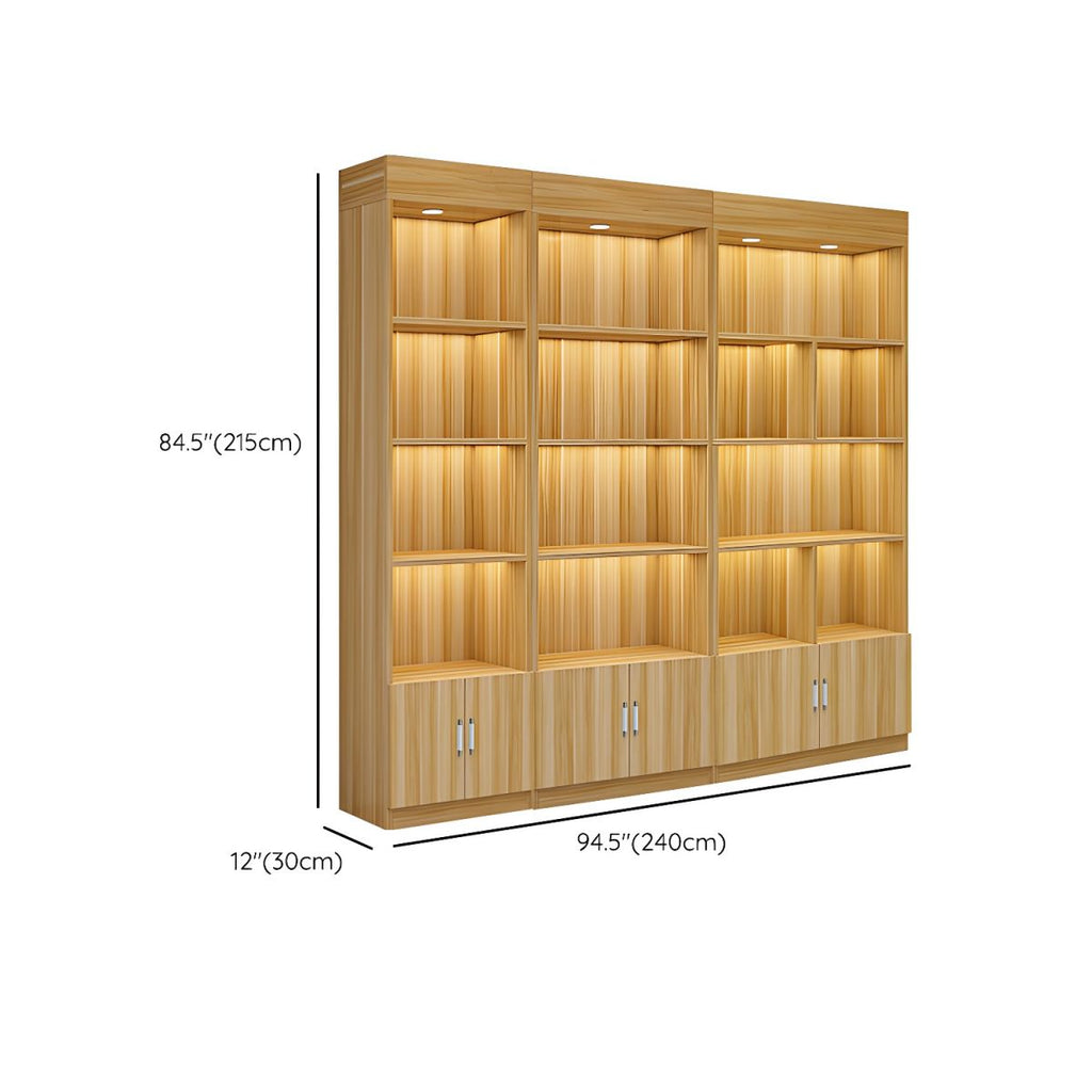 Multi-shelf Modern & Contemporary Style Wood Hutch Cabinet for Living Room