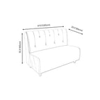 47.27"D x 25.59"W x 33.46"H Contemporary Glam 2-seat Sofa for Restaurant