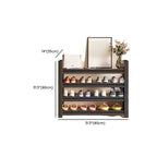 Art Deco Steel Rectangle Shoe Rack with Ink Finish and Adjustable Shelves for 21-30 Pairs in Drawing Room