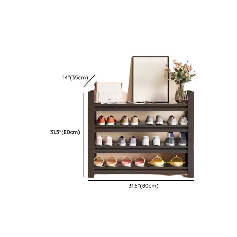 Art Deco Steel Rectangle Shoe Rack with Ink Finish and Adjustable Shelves for 21-30 Pairs in Drawing Room