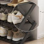 Art Deco Bambusa X-Shape Shoe Rack with 4/5/3 Shelves for 1-20 Pairs in Drawing Room