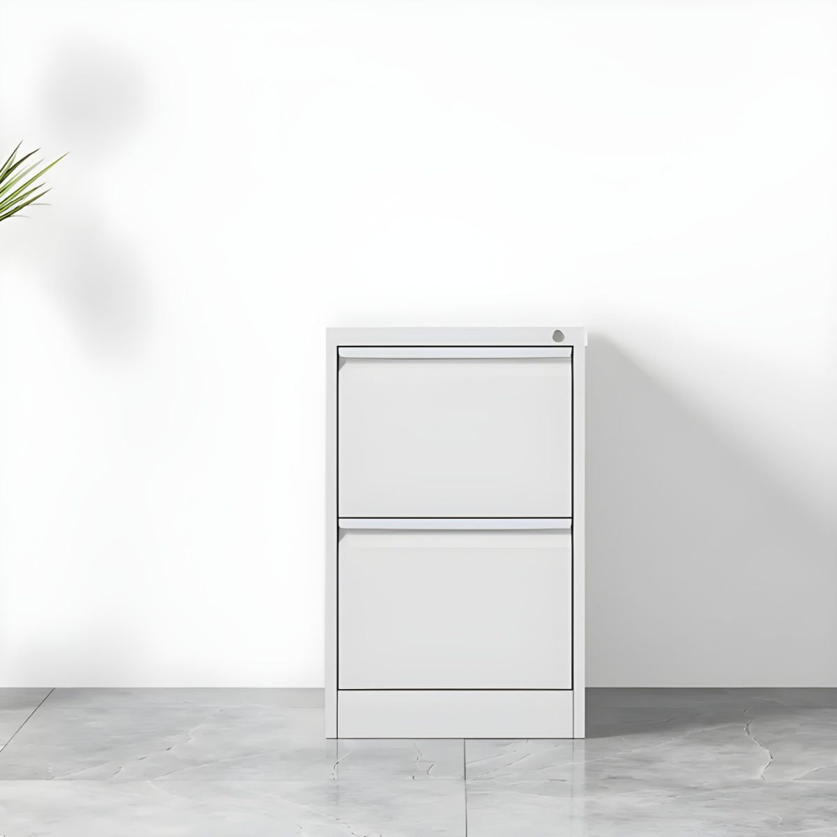 Modern Steel Vertical Filing Cabinet with Lock, Drawers & Self-Close Glides
