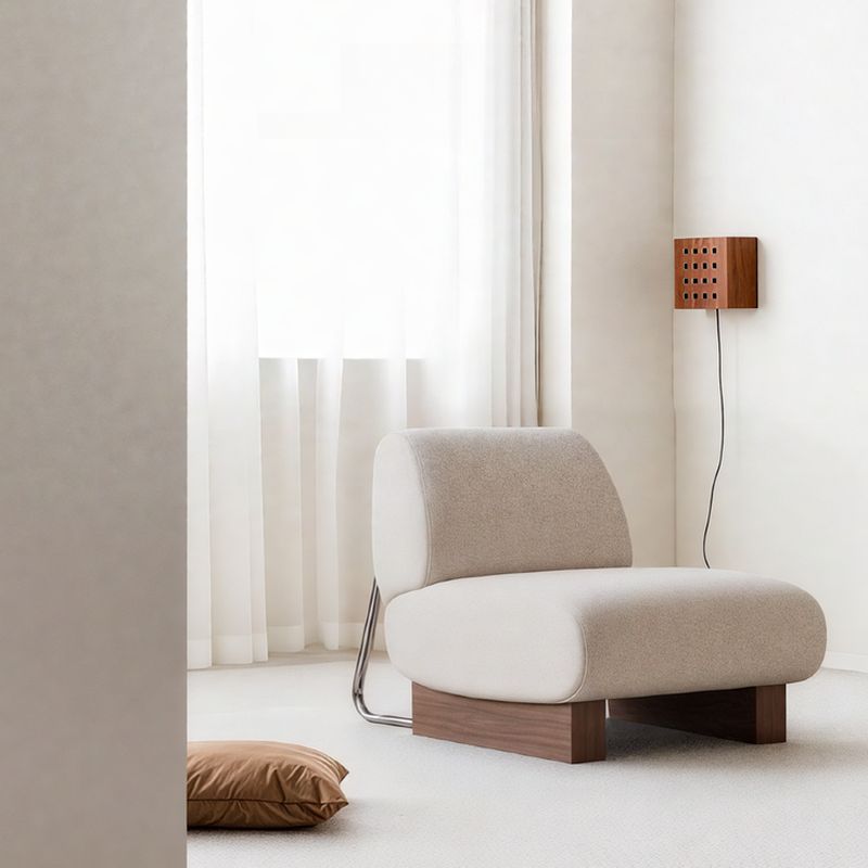 Simplistic Solid Color Side Chair with Sewn Pillow Back in White/Sage