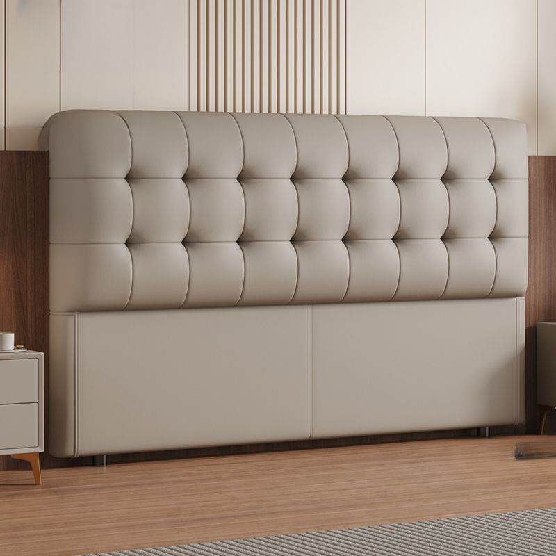 Trendy Panel Headboard with No Distressing, Piled Tufted Rectangle Design for King/Queen/Full Bed, Featuring Sponge Upholstery and Standard Height