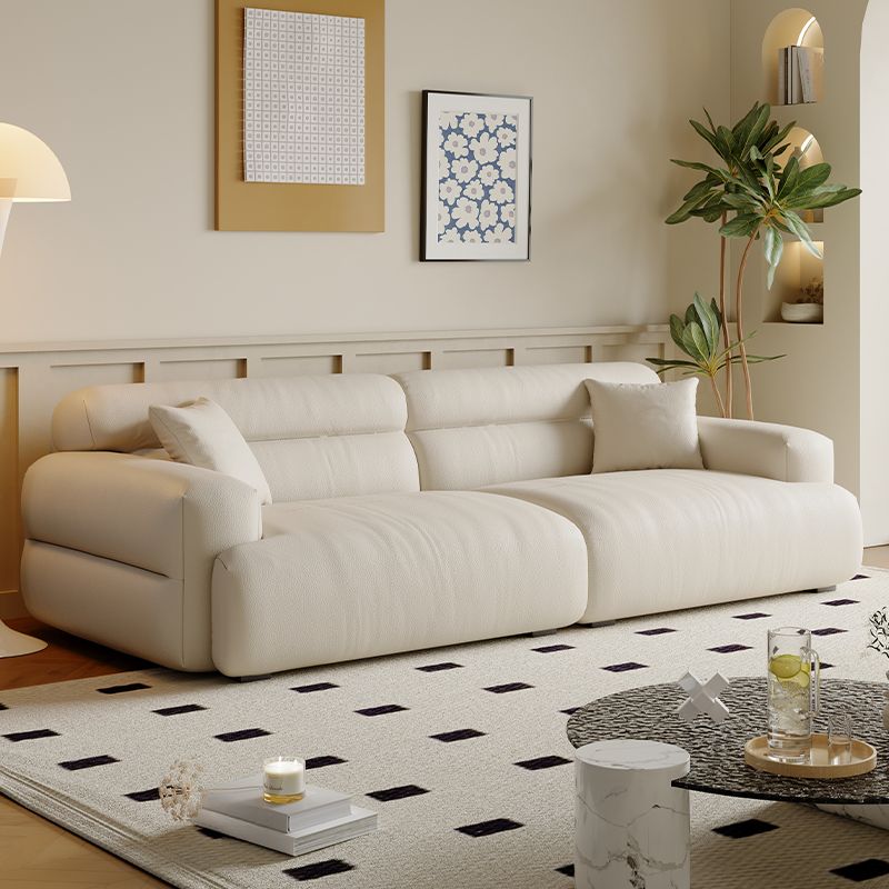 Modish Solid Color Stain Resistant Standard Sofa in Black/Light Gray/Coffee with 2 Pillows, Available in 4-seater/5 Person/3-seater