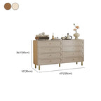Casual Raw Wood Console Dresser with 8 Drawers in Horizontal Design