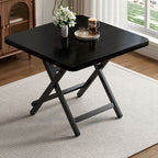 Composite Wood Dining Table with Crossed Legs, Scratch-proof and Foldable, Square Top for 2-seater