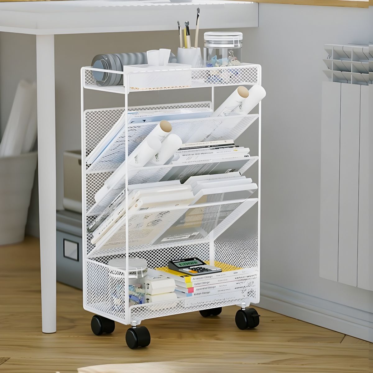 Utility Metal Book Carts Warranty Included Removable Shelves Secure Mobility 4 Wheels