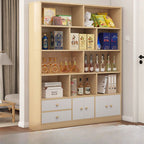Sleek Wooden Cabinet Set with Receptacle Storage and Uncovered Storage