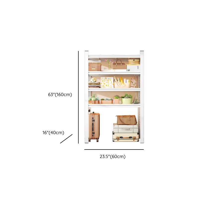 White Simplistic Wire Shelf with Alterable Shelf, Standing for Pantry