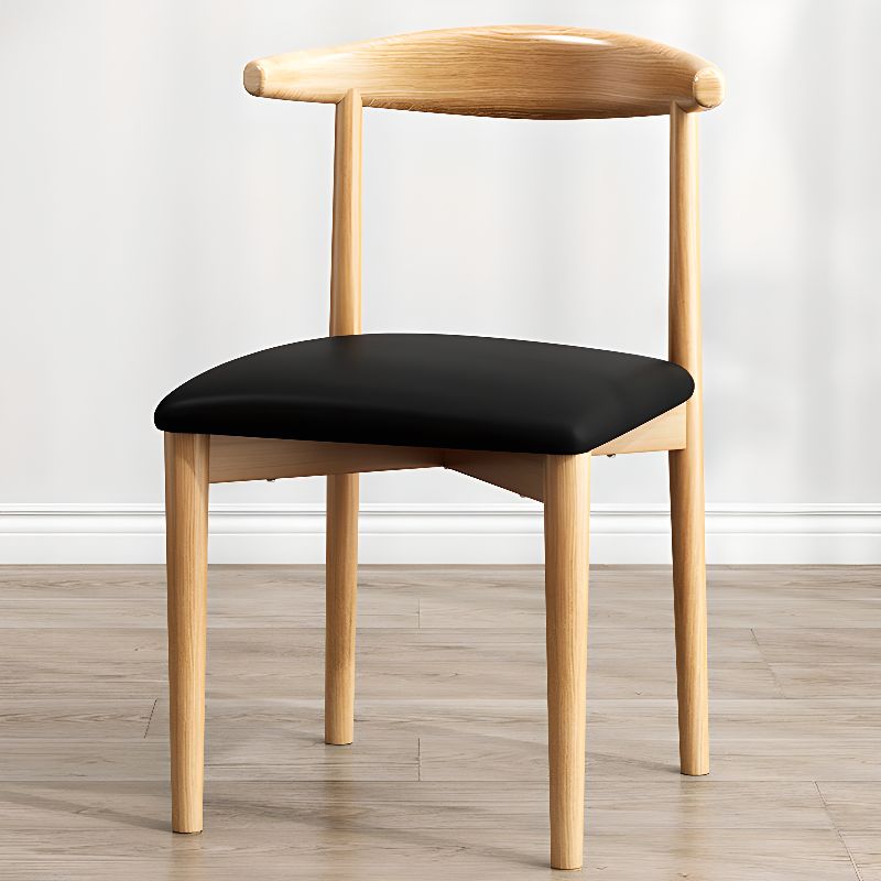 Modish Restaurant Side Chair with Ventilated Back, Upholstered Seat, and Steel Legs