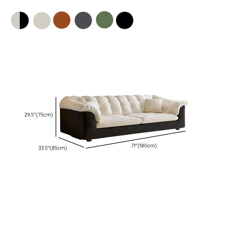 Modish Solid Color Stain Resistant Standard Sofa/Loveseat in Black/Light Green/Beige for 3-seater/2/5 Person with 2 Pillows