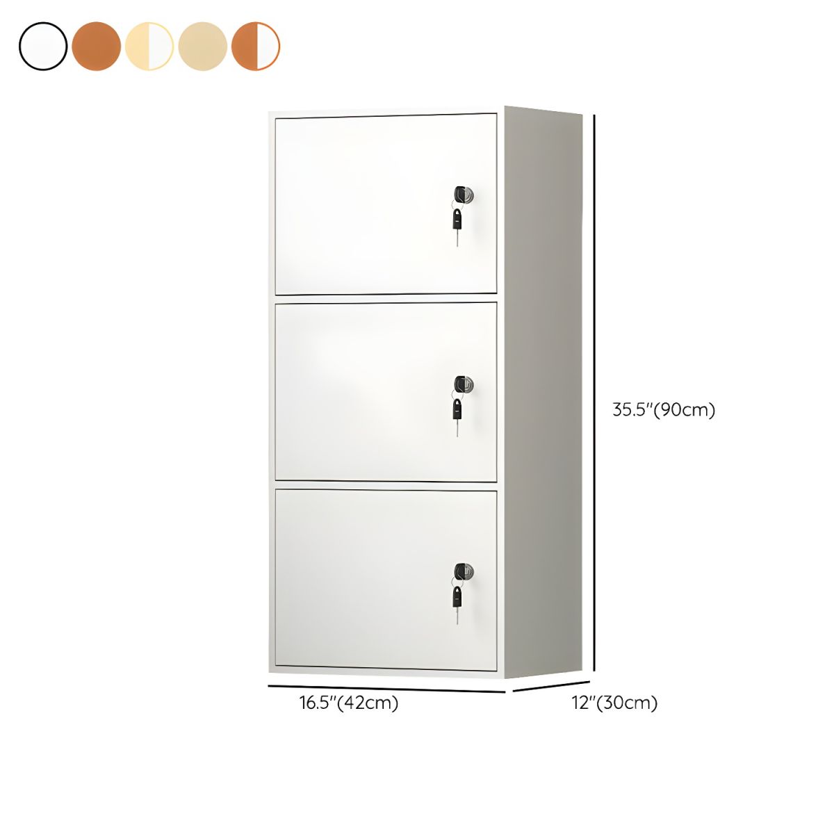 Elegant Locking Wood Filing Cabinet with Shelves & Smooth Casters