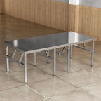 Stainless Steel Trendy Folding Rectangle/Square Foldable Banquet Table, Rust Resistant with Stainless Alloy Top