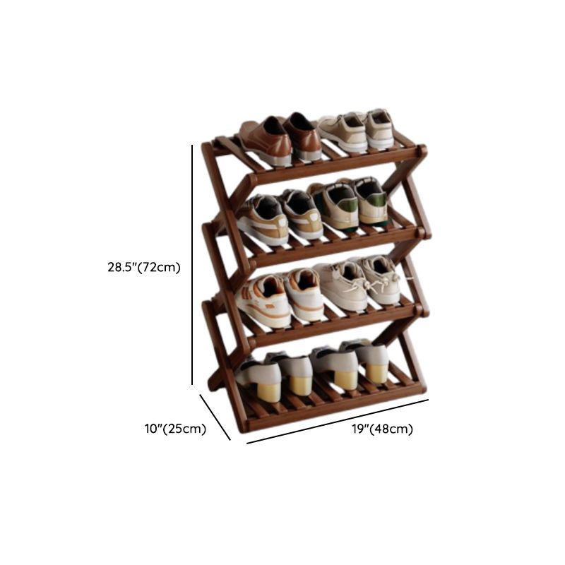 Art Deco Bambusa Rectangle Shoe Rack with 6/4/5 Shelves, Capacity for 1-30 Pairs, Drawing Room