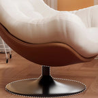 Art Deco Abstract Side Chair with Sewn Pillow Back, Rotatable, Decorative-stitched, and Reclining