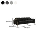 Drawing Room Standard Sofa in Midnight Black/Light Gray/Off-White with Armrest and 3 Pillows