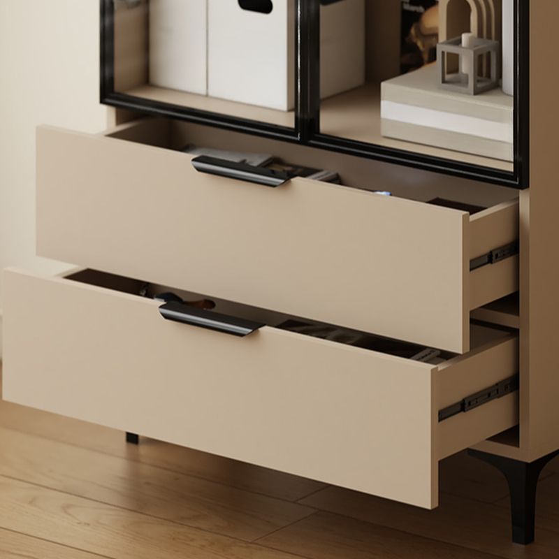 Detached Accent Cabinet with Damp-proof, Scratch-immune Glazed Door, Grip Bars in Chalk, and Soft Close Drawer