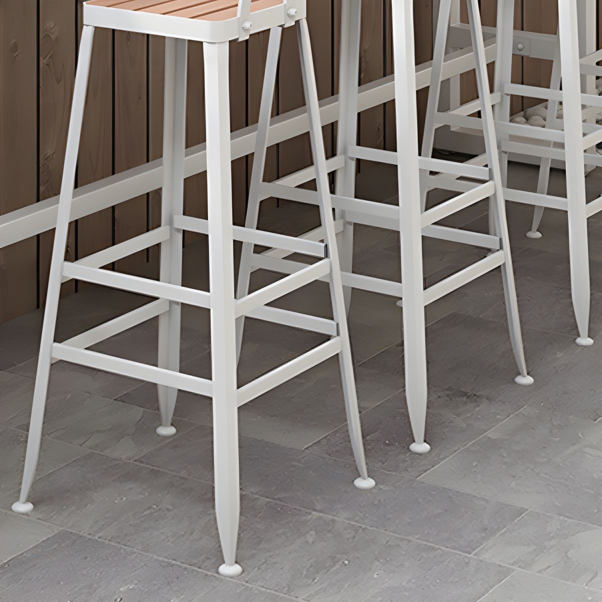 Rectangle Footrest Pub Dining Set 1/4/5 Pieces Outdoor Industrial Bar Pub Table Set