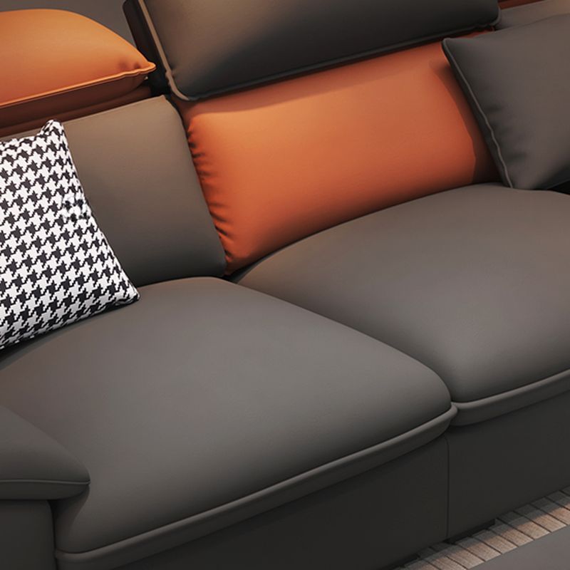 Drawing Room Standard Sofa in Midnight Black with Armrest and 4/3 Pillows