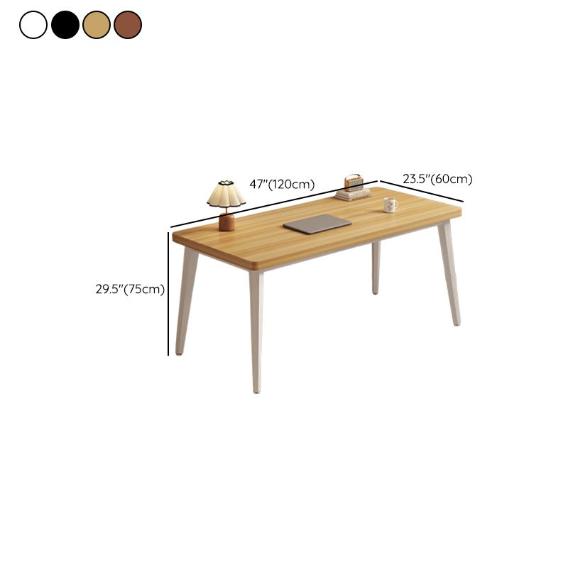 Casual Writing Desk with Storage, Scratch-proof Hairpin Base in Ink/Chalk/Natural Engineered Wood