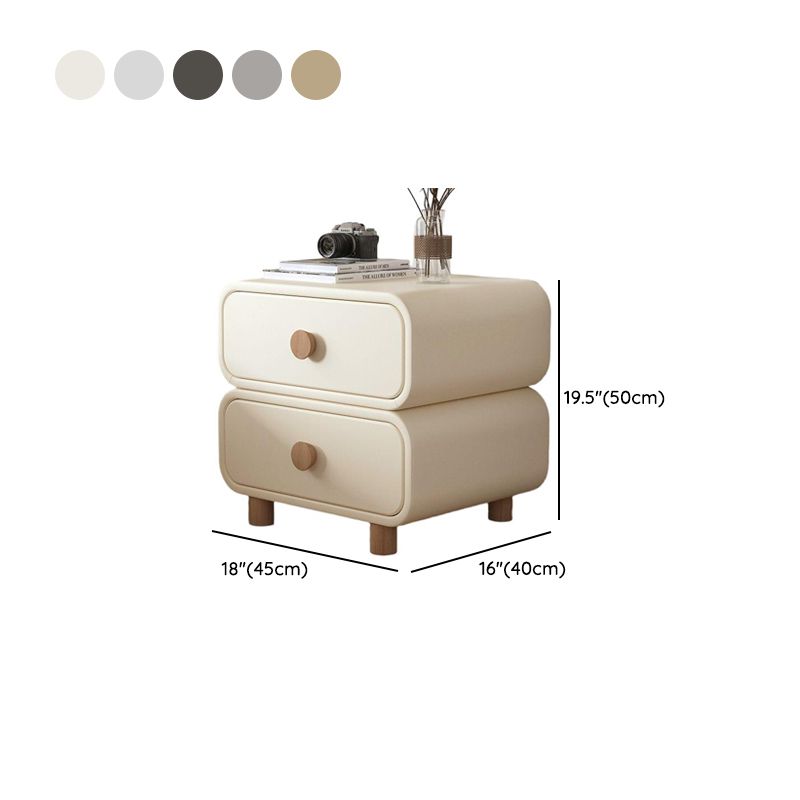 Art Deco Nightstand With Drawer Organization Featuring 2 Drawers and Pleather Countertop with Leg