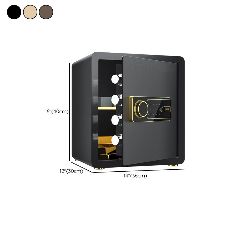 Steel Security Safe with Battery, Pry Resistant, Lockable with Keys and Shelves
