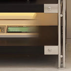 Black Contemporary Standard Baker's Rack with Wire Frame, Adjustable Shelves, and Kitchen Appliance Storage