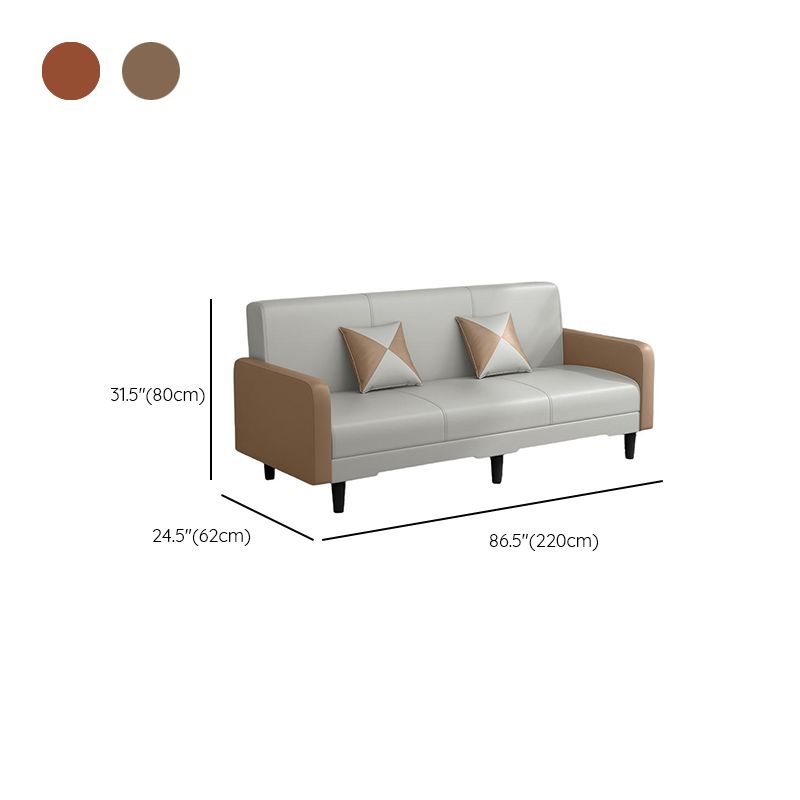 Drawing Room Gray/Light Brown/Off-White Standard Sofa with Armrest