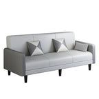 Trendy Solid Color Stain Resistant Standard Sofa in Grey/Cerulean/Beige with Arm, 4-seater/Seats 3 and 2 Pillows
