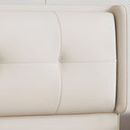 Trendy Panel Headboard with No Distressing, Piled Tufted Rectangle Design for Full/Queen Bed, Sponge Upholstery Fill, Standard Height