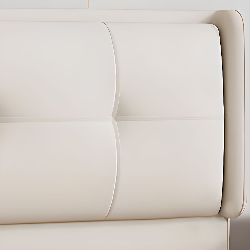 Trendy Panel Headboard with No Distressing, Piled Tufted Rectangle Design for Full/Queen Bed, Sponge Upholstery Fill, Standard Height