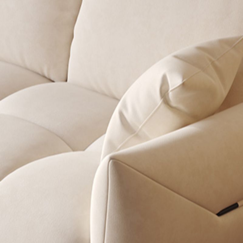 Modish Solid Color Scratch-durable Standard Sofa in White with Seats 5/Seats 4/Seats 3 and 2 Pillows