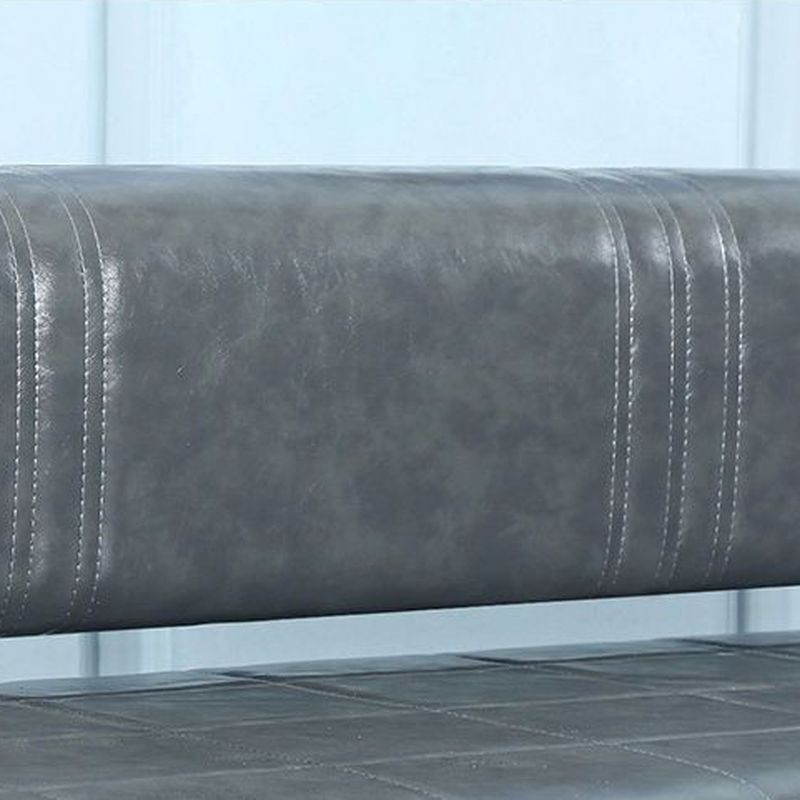 Simplistic Sofa with Water-resistant Pleather and Armrest, Dark Wood Finish and Legs