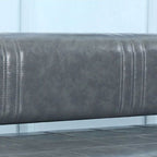 Simplistic Sofa with Water-resistant Pleather and Armrest, Dark Wood Finish and Legs